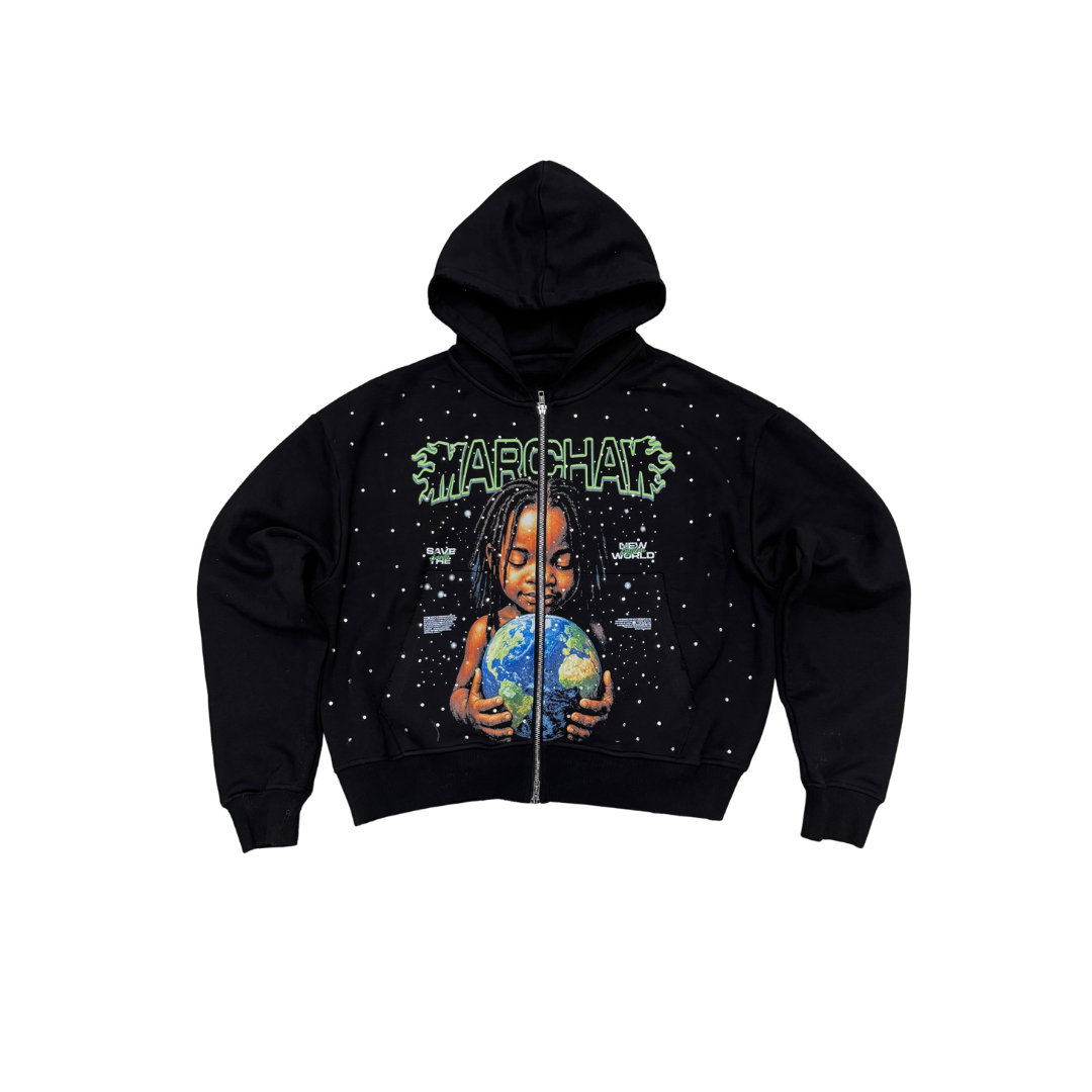 MARCHAN RHINESTONE HOODIE SAMPLE