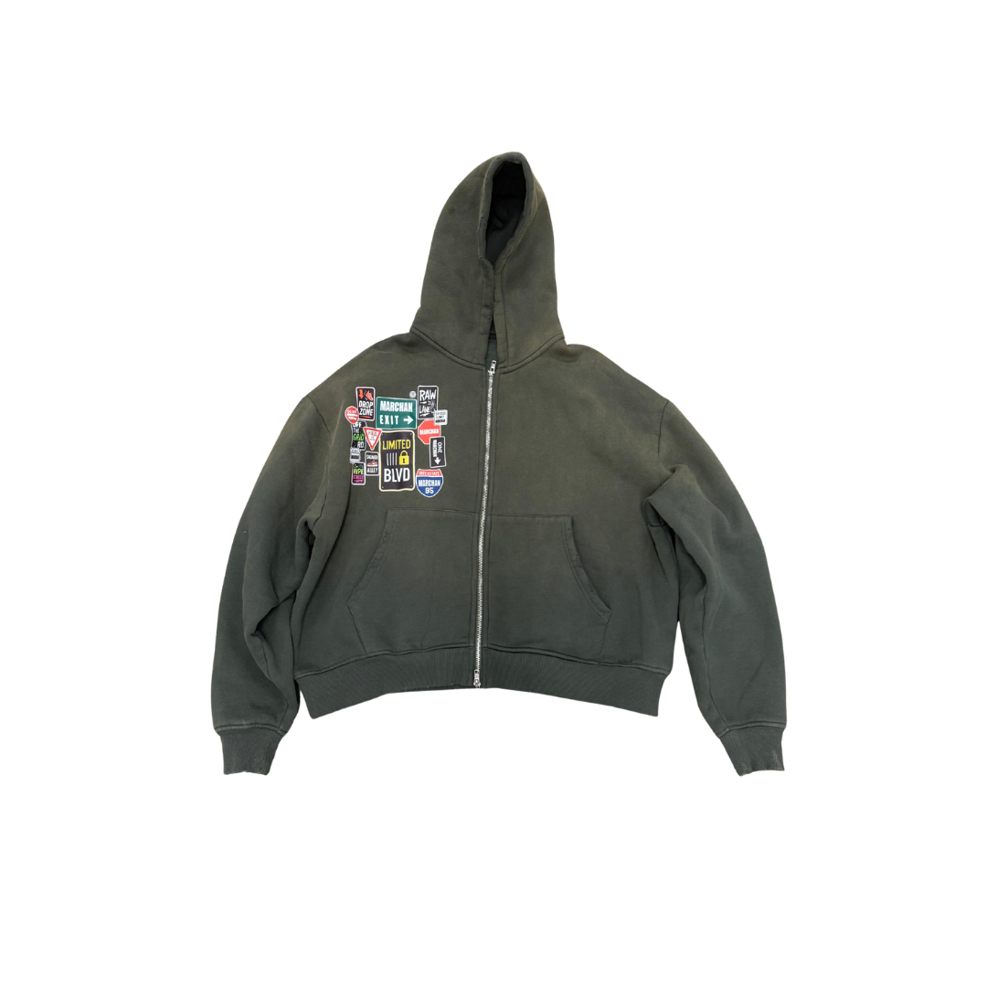 MARCHAN BLVD SAMPLE HOODIE- OLIVE